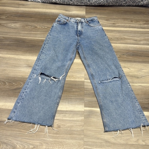 Zara 90’s full length straight Women's Blue Jeans size 2 - Picture 1 of 9